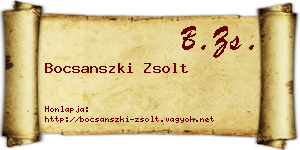 Bocsanszki Zsolt névjegykártya